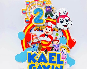 Jollibee Birthday Party Cake Topper: Customizable Filipino Theme