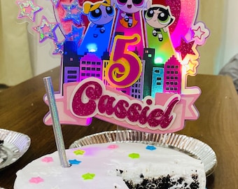 Customized 3D Powerpuff Girls Cake Topper | Bubbles Blossom Buttercup Girls Pink Party Essentials | #caketopper #powerpuffgirls