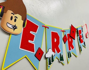 Custom Roblox Birthday Banner: 3D Video Game Party Decoration