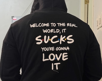 Friends Inspired Embroidered Hoodie | Full Back & Sleeve Embroidery | Cozy Unisex Sweatshirt | Gift for TV Show Lovers | Premium Hoodie