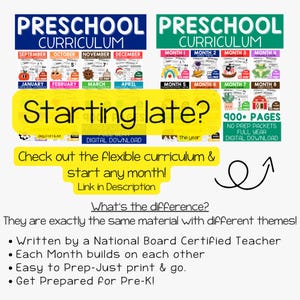 Full Year Preschool Curriculum with Lesson Plans Homeschool Worksheets Pre K Curriculum Monthly Learning Binder Daycare Lessons