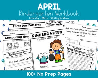 Feuilles d'exercices de printemps pour la maternelle, programme d'études à la maison d'avril (téléchargement numérique)