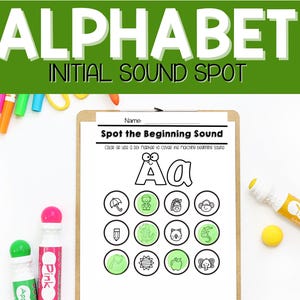 Beginning Sound Spot the Letter Pages, Phonics Worksheet, Letter of the Week, Kindergarten Curriculum, Toddler Busy Book, Preschool, Pre-K