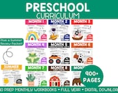 Preschool Worksheets and Lesson Plans Bundle Monthly Learning Binder Pre-K Homeschool Preschool Curriculum Ages 4-5 daycare lessons