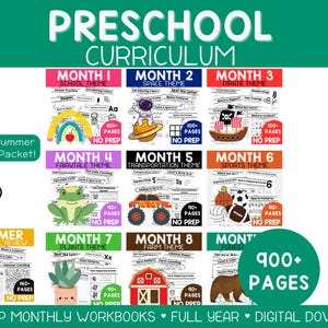Preschool curriculum homeschool lesson plans with 900 printable preschool worksheets designed for back to school learning, homeschool, and classroom use. Includes Montessori and occupational therapy inspired activities to build fine motor skills, handwriting practice, ABCs and counting, shapes, and early math. Pages can be used as a printable busy book, toddler busy book, or toddler busy board for hands-on preschool activities and independent learning.