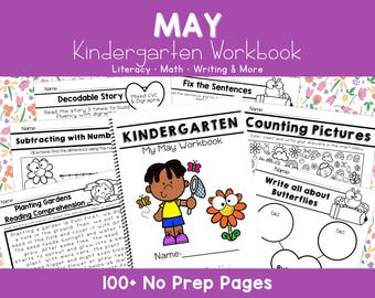 Maternelle, printemps, feuilles de travail, mai, programme de la maternelle, printemps, finissants précoces, sans paquet de préparation