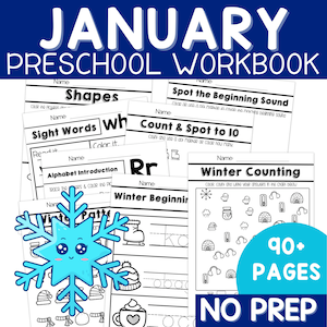 Winter Pre-K Curriculum Preschool Curriculum January Learning Binder, Preschool Lesson Plans, January Preschool Workbook, Pre K Busy Book