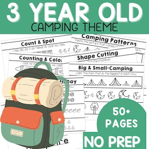 Preschool Worksheets Camping Nature Age 3, Toddler Busy Book, Preschool Curriculum Homeschool Three Years Old Toddler Worksheets