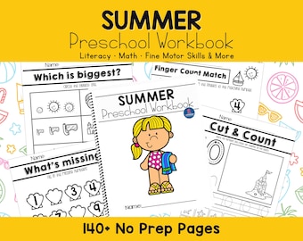 Summer Learning Packet Kindergarten Readiness Summer Workbook for Pre-K Summer Preschool Curriculum Get Ready for Kindergarten