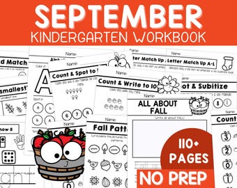 Feuilles d'exercices pour la maternelle automnale Feuilles d'exercices pour le programme de la maternelle à la rentrée de septembre Rentrée scolaire