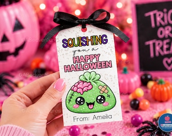 Halloween Treat Tags for Kids, Printable Halloween Goodie Bag Tags, Classroom Halloween Favors, School Party Gift Tags