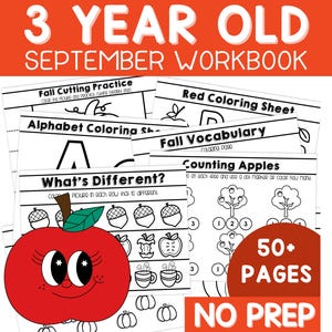 Preschool September Worksheets Age 3 Preschool Curriculum Pre-K Curriculum Homeschool Three Years Old Preschool Lesson Plans Fall Activities