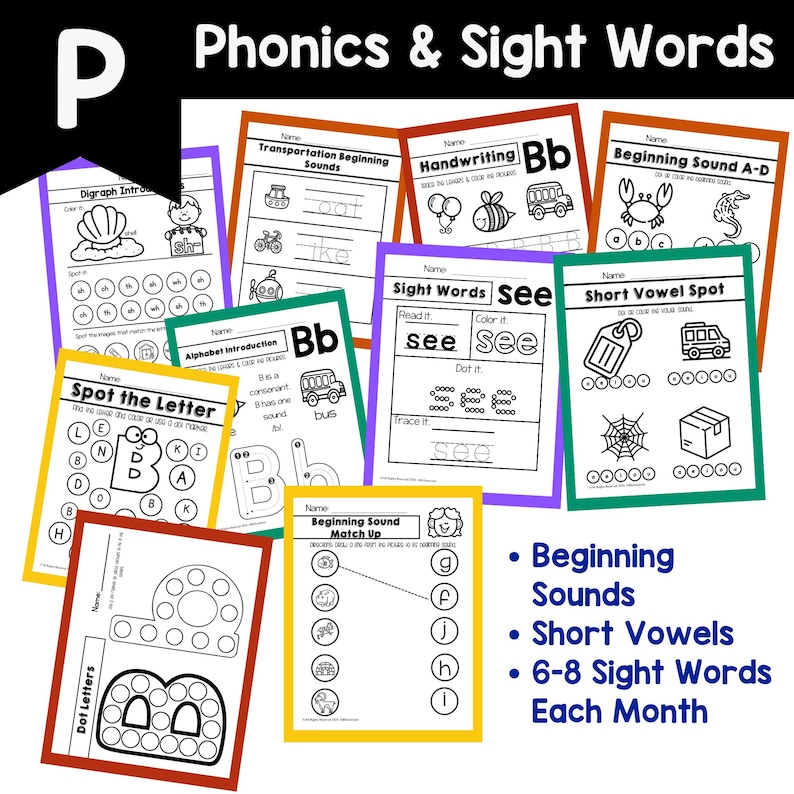 Preschool Worksheets and Lesson Plans Bundle Monthly Learning Binder Pre-K Homeschool Preschool Curriculum Ages 4-5 daycare lessons image 10
