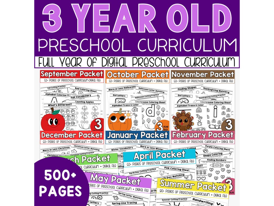 Full Year Pre-k Curriculum Age Three, Preschool Curriculum, Monthly ...