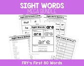 Fry Sight Words Worksheets | Kindergarten, 1st Grade (Digital Download)