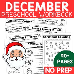 December Pre-K Curriculum Preschool Curriculum Christmas Learning Packet Preschool Lesson Plans Holiday Preschool Workbook Pre K Lesson