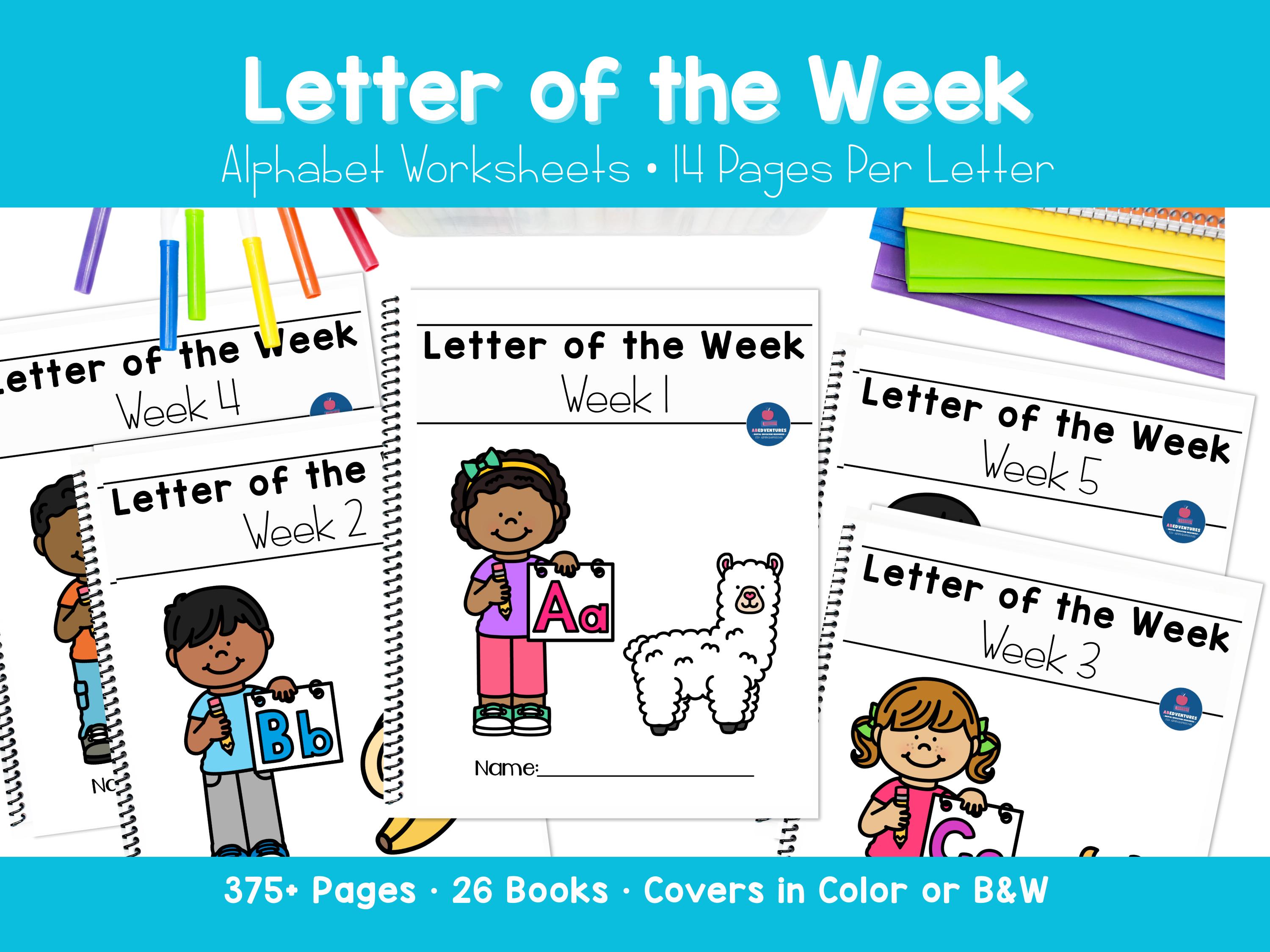 Letter of the Week Preschool Worksheets Alphabet Tracing Coloring ...