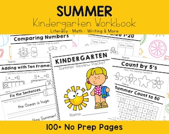 Kindergarten Worksheets Summer Review Kindergarten Review Packet Get Ready for First Grade