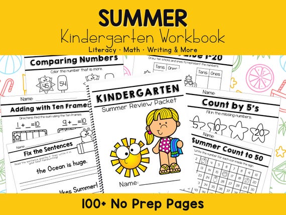 Kindergarten Worksheets Summer Review Kindergarten Review Packet Get Ready for First Grade