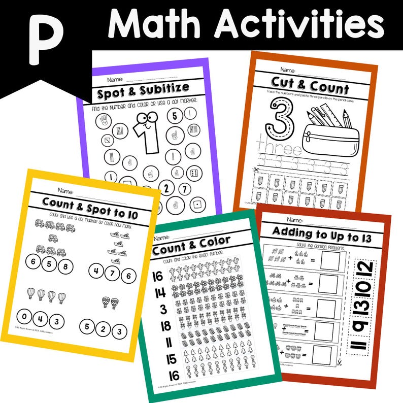 Preschool Worksheets and Lesson Plans Bundle Monthly Learning Binder Pre-K Homeschool Preschool Curriculum Ages 4-5 daycare lessons image 11