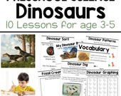 Dinosaur Unit Study, Preschool Homeschool Curriculum (Digital Download)