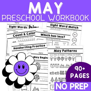 May Pre-K Curriculum, Preschool Curriculum, May Learning Packet, Preschool Lesson Plans, May Preschool Workbook, Pre K Lesson Plans
