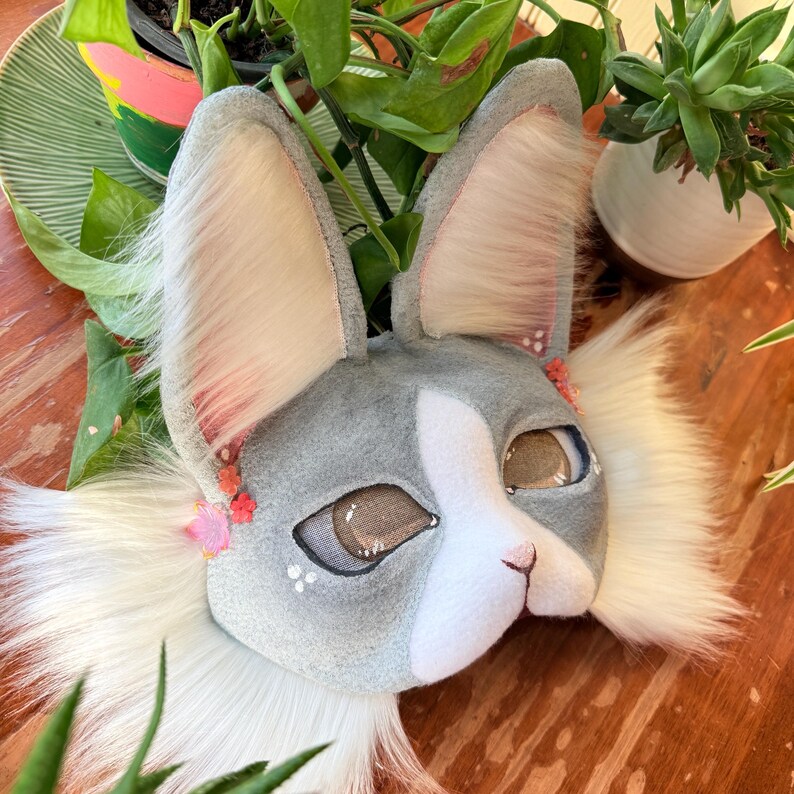 Therian Gray Bunny Rabbit Mask - Etsy Canada
