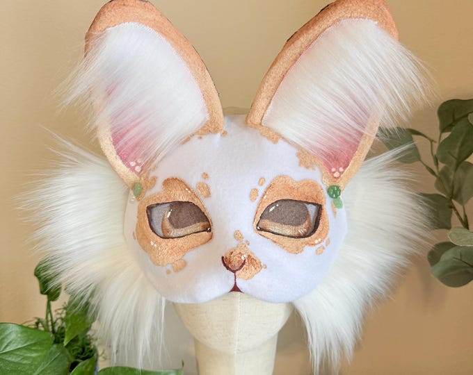 Therian Brown Spotted Bunny Rabbit Mask - Etsy