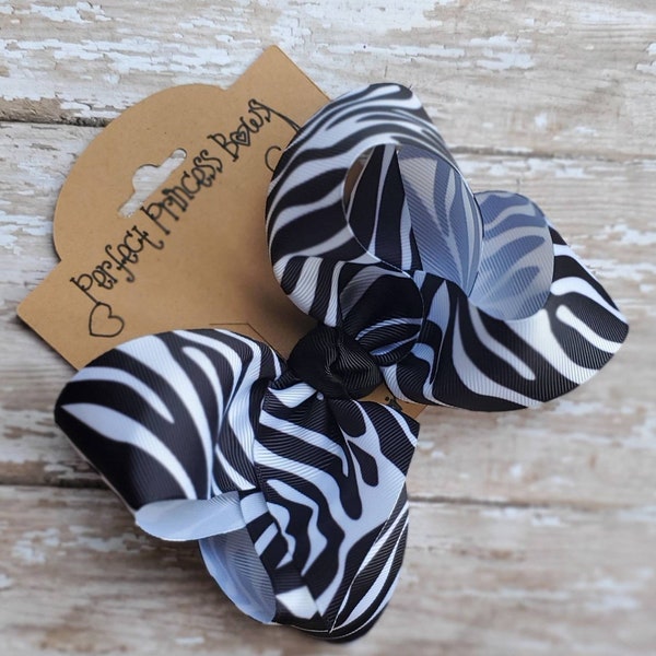 Zebra Hair Bow Etsy