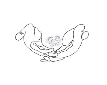 Miscarriage Line Art Print | Continuous Line Drawing | Grief Infant Loss | Gift for grieving miscarriage and infant childloss