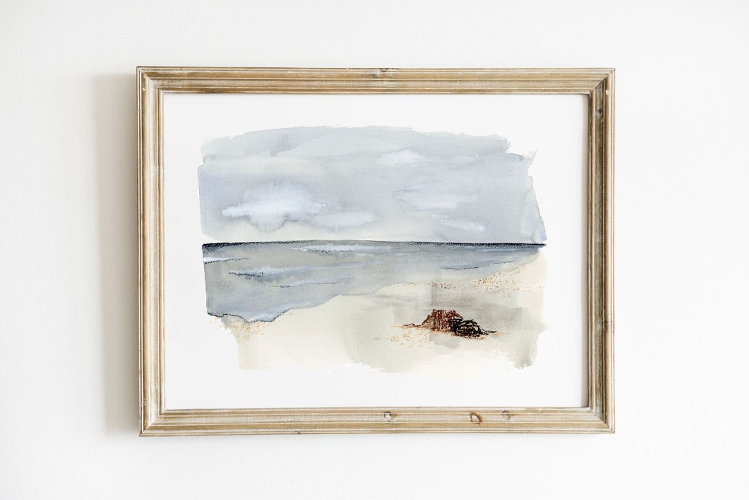 Watercolor Art Print Abstract Landscape Painting Beach House Etsy