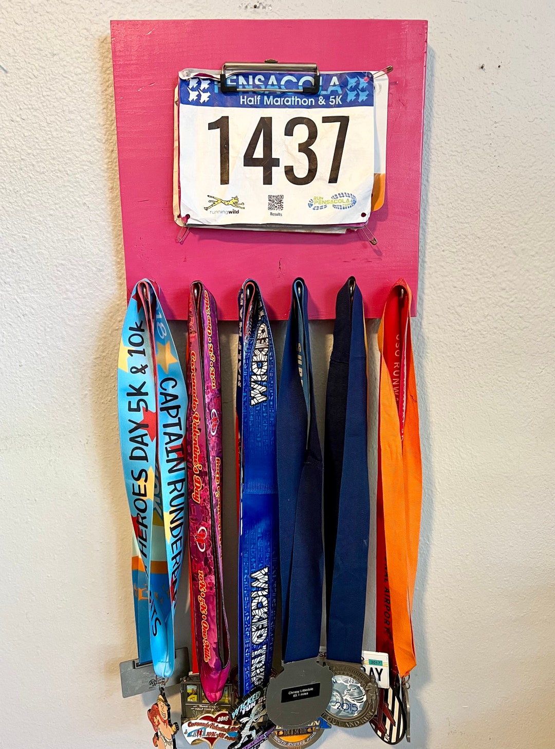 Board For Track Ribbons Medal Board / Award Display - for Those Who Love Running, Racing, or ...