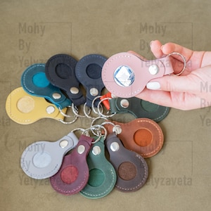 Benutzerdefinierte Leder Airtag Halter, personalisierte Airtag Schlüsselanhänger, Leder Airtag Schlüsselanhänger, Monogramm Airtag Halter, Airtag Schlüsselanhänger Initiale