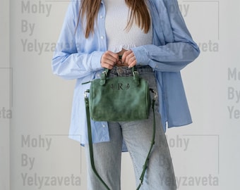 Small leather crossbody purse, Personalized crossbody bag, Crossbody handbag for women, Handmade leather bag small, Leather shoulder purse