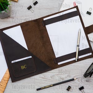 Custom leather notebook cover, Personalized refillable notebook, Leather notebook holder, Engraved notebook cover, Leather notebook case