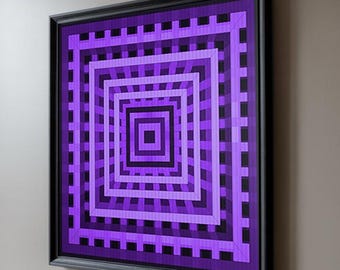 Prismatic Flow –  Lenticular Op Art | Optical Illusion Abstract Large Wall Art, Modern Geometric Decor