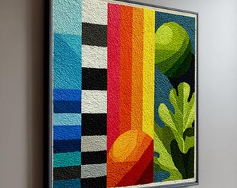 Lenticular  Wall Art - “Energy Shift” Abstract Geometric Optical Illusion Wall Art
