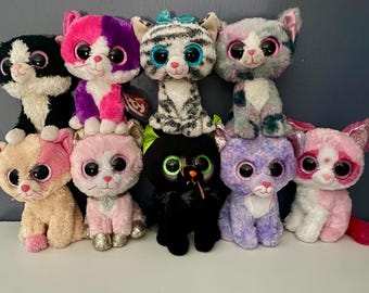Beanie Boo cats - Ty plush toy cute gifts stuffed animals, rare, exclusive