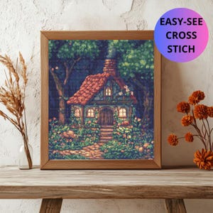 Personalized size Fairy House Cross Stitch Pattern Instant PDF Download  Hand Embroidery