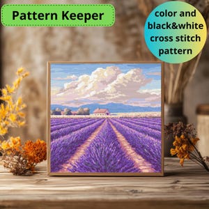 Lavender Field Cross Stitch Pattern PDF | Provence Embroidery Design ...