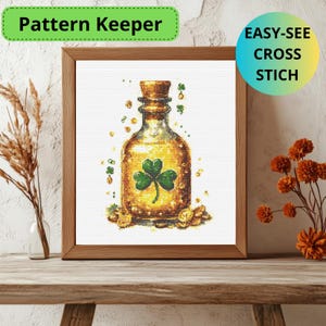 Luck Potion,Magic Flasche Kreuzstich Muster Instant PDF Download Handstickerei