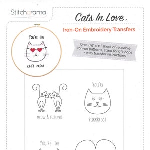 Cats In Love Iron-on Embroidery Transfer Pattern -Stitcharama