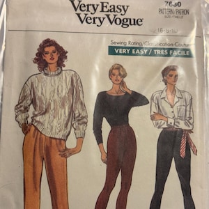 1989 Very Easy Very Vogue Misses&#39; Pants Pattern #7630