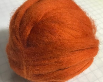 .5 Oz Finest Romney /& Merino Wool Roving Orange