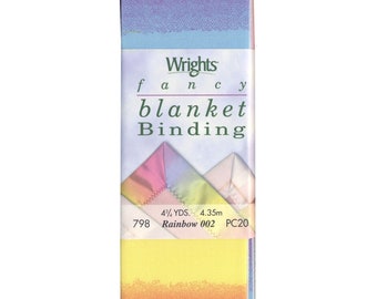 rainbow satin blanket binding