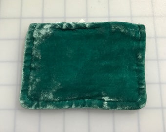 Teal Blue Hand Dyed Silk Velvet Zipper Pouch