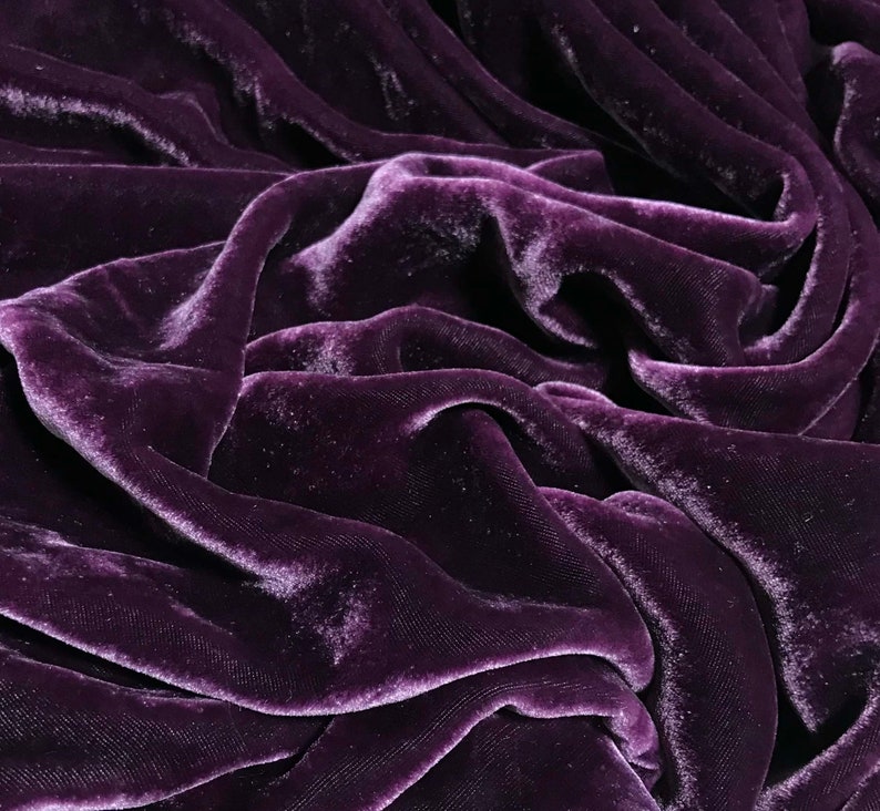 WINE Hand Dyed Silk Velvet Fabric Etsy