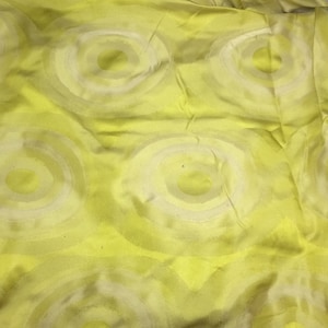 Silk Satin Fabric - Golden Olive Circles - 1 Yard