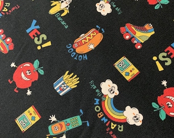 Hello My Friend Oxford Fabric by Push Pin - Kokka Fabric - Out of