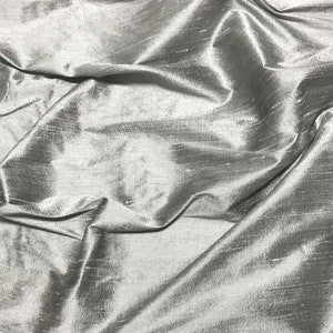 Silver - Silk Dupioni Fabric